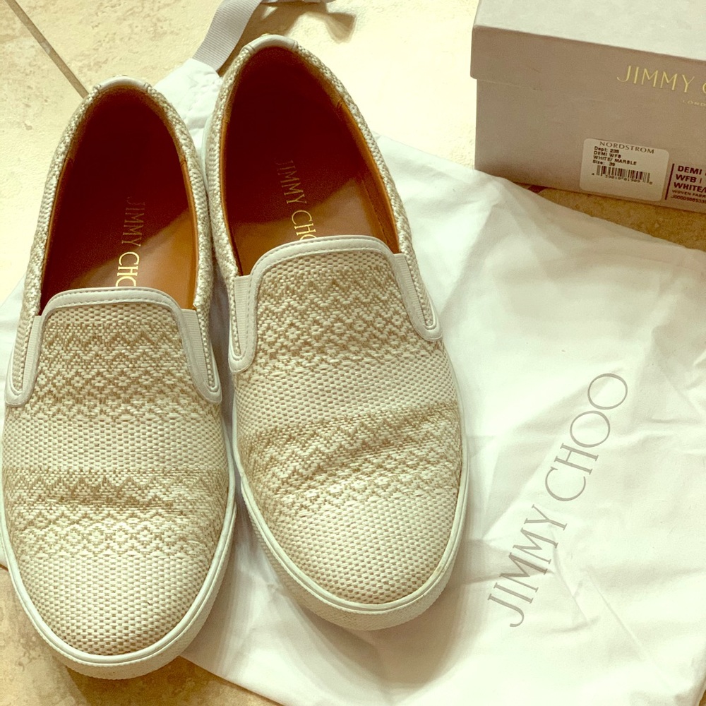 Jimmy Choo Demi woven slip-on sneakers